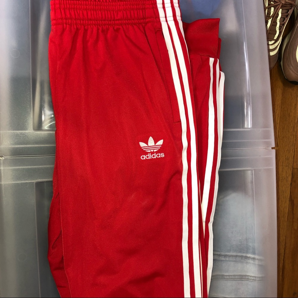RED ADIDAS PANTS